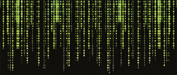 Abstract binary code graphic.