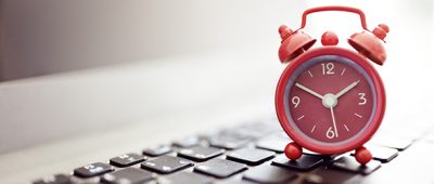 Alarm clock on laptop