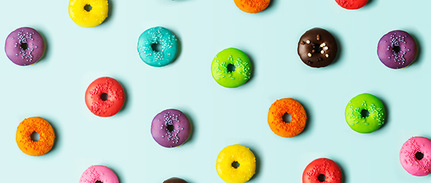 Colourful donut background