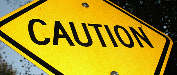 Sign reading caution as warning on use of corporate trustee stuctures in SMSFs